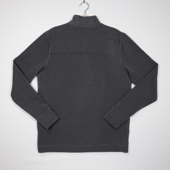 American Threads Men's Mock Neck Long Sleeve Fleece‎ Sweatshirt Dark Gray Size S - Picture 4 of 9